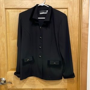 Radcliffe by sag harbor black button top size 12 petite